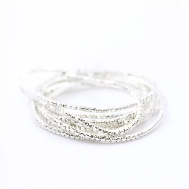 Lot de 10 bracelets strass argenté
