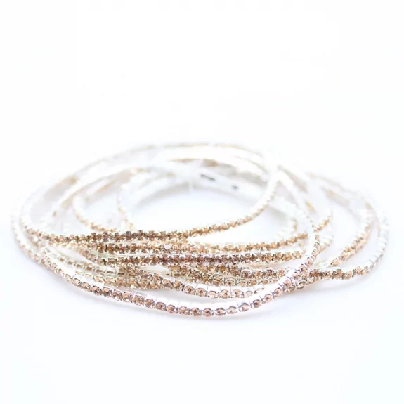 Lot de 10 bracelets strass argenté