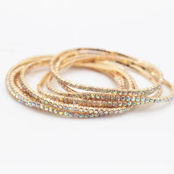 Lot de 10 bracelets strass