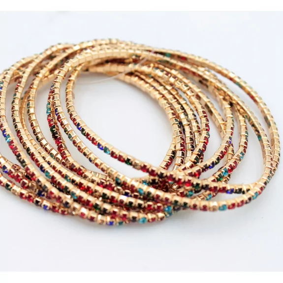 Lot de 10 bracelets strass