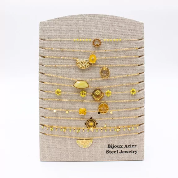 Pack 12 Colliers Acier Inoxydable - JAUNE