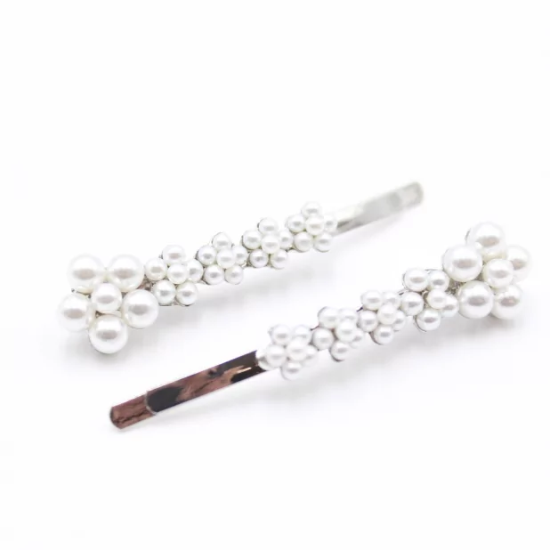 Duo de pinces pour cheveux en perles