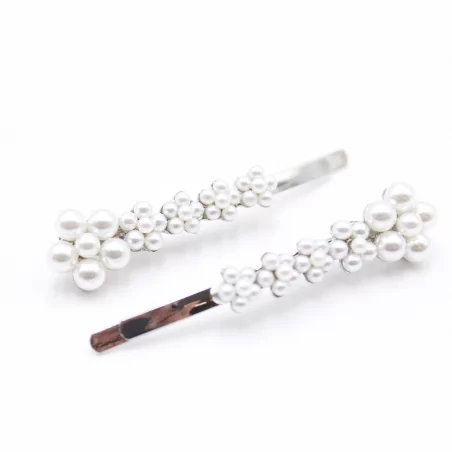 Duo de pinces pour cheveux en perles