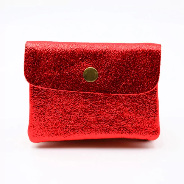 Petit porte monnaie cuir pailleté