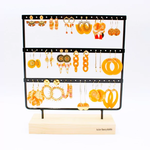 Pack de 18 boucles d'oreilles acier - ORANGE