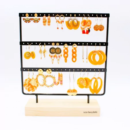 Pack de 18 boucles d'oreilles acier - ORANGE