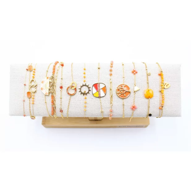 Pack de 12 bracelets acier - ORANGE
