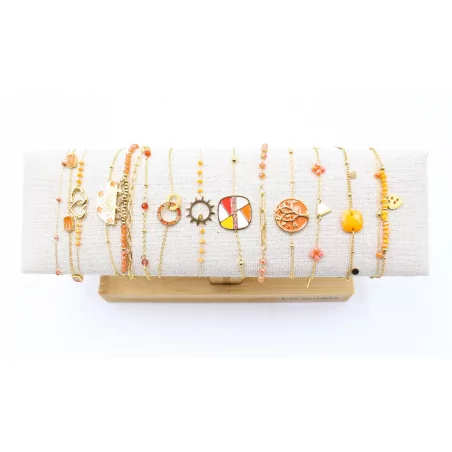 Pack de 12 bracelets acier - ORANGE