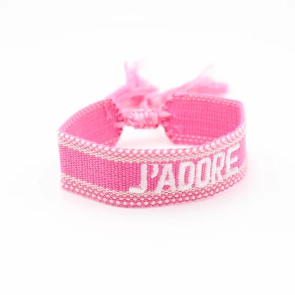 Bracelet en tissus message j'adore