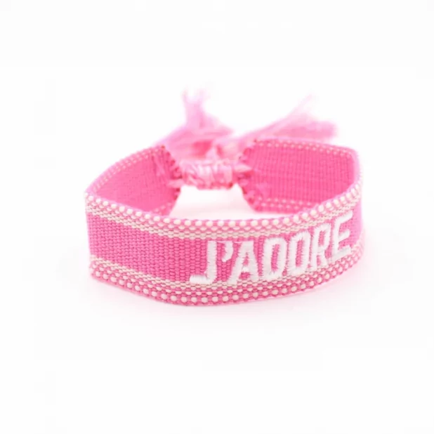 Bracelet en tissus message j'adore