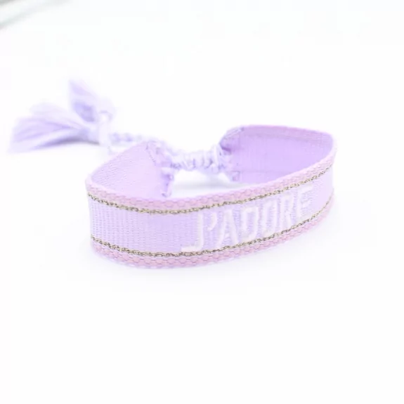 Bracelet en tissus message j'adore