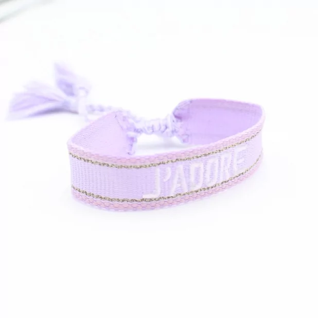Bracelet en tissus message j'adore