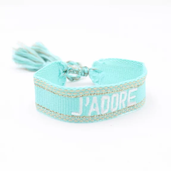 Bracelet en tissus message j'adore