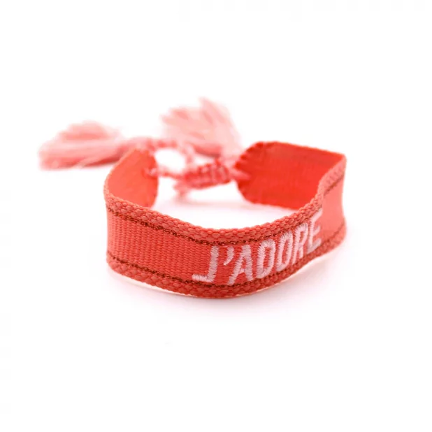 Bracelet en tissus message j'adore