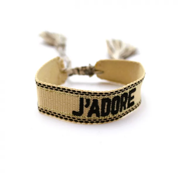 Bracelet en tissus message j'adore