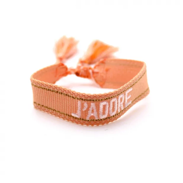 Bracelet en tissus message j'adore