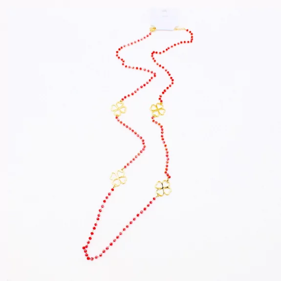 sautoir cristal et trèfle