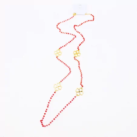 sautoir cristal et trèfle