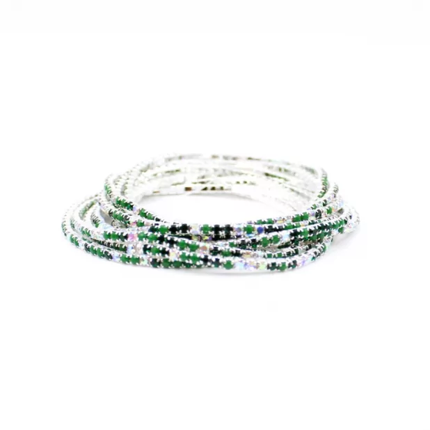 Lot de 10 bracelets strass argenté
