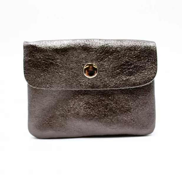 Petit porte monnaie cuir pailleté