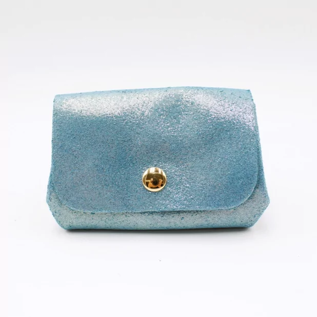 Petit porte-monnaie en cuir irisé