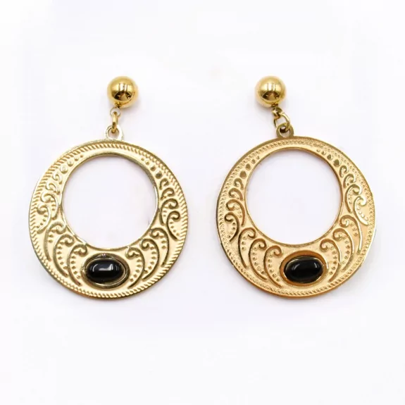 Boucles d'oreilles pendantes avec pierre