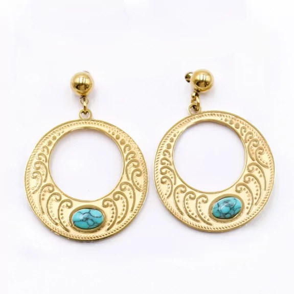 Boucles d'oreilles pendantes avec pierre