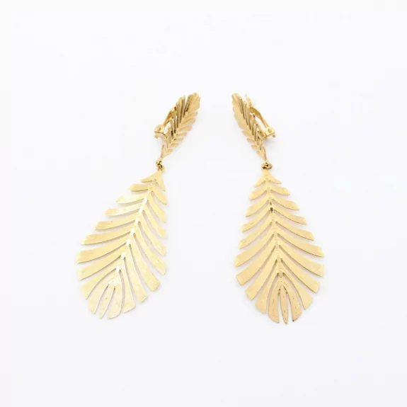 Boucles d'oreilles à clip - feuille