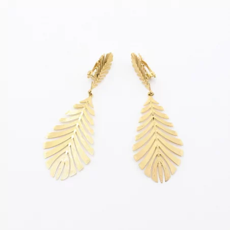 Boucles d'oreilles à clip - feuille