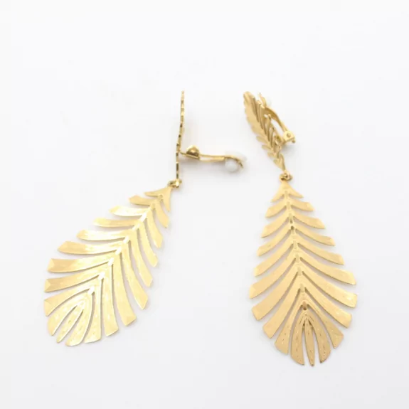 Boucles d'oreilles à clip - feuille