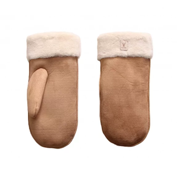 Moufle fourré moumoute