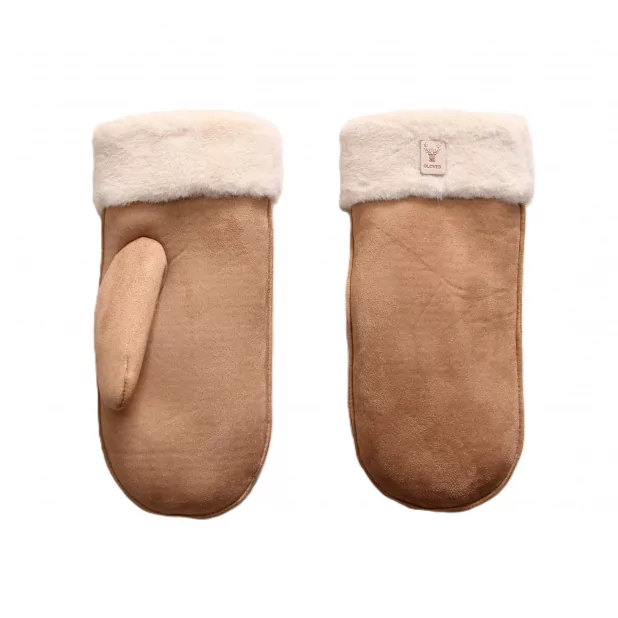 Moufle fourré moumoute