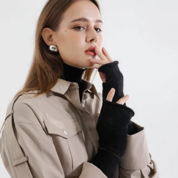 Mitaine tendance avec fil lurex