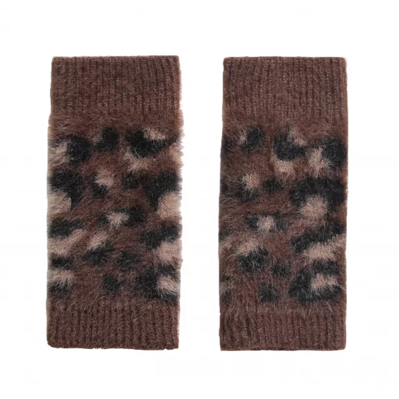 Mitaine laine motif léopard