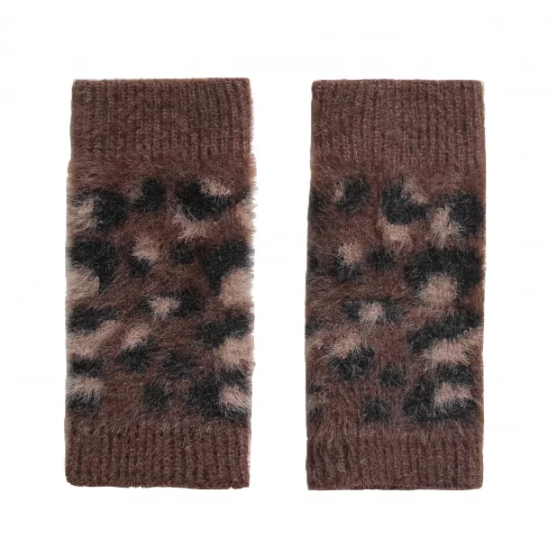 Mitaine laine motif léopard