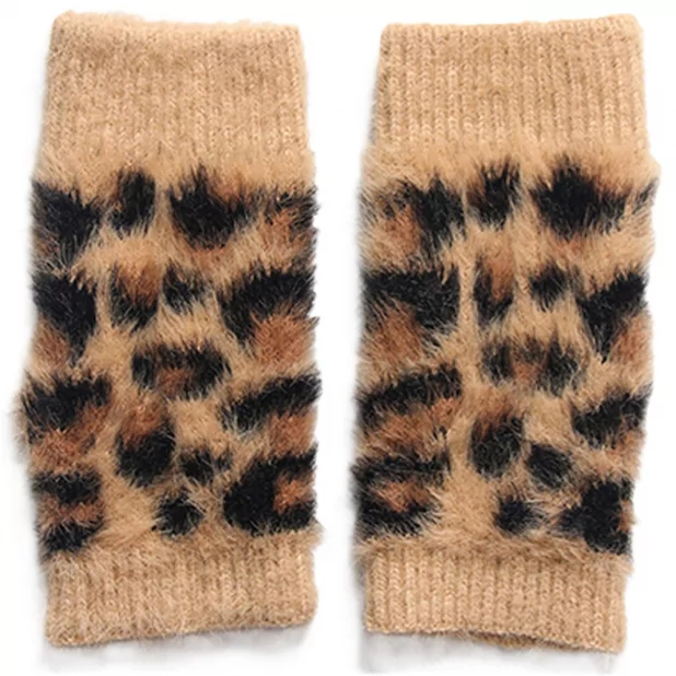 Mitaine laine motif léopard