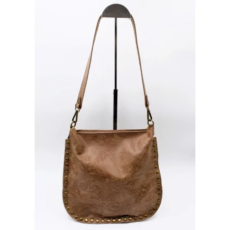 Sac façon besace en cuir, made in italie