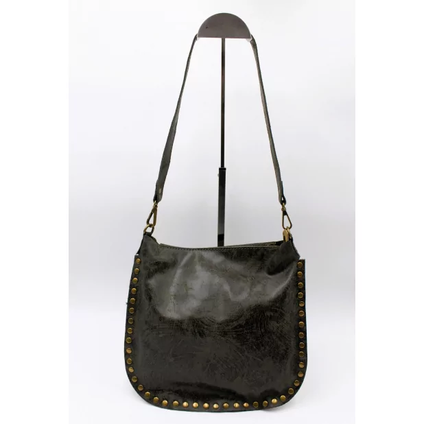 Sac façon besace en cuir, made in italie