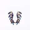 Boucles d'oreilles acier motif feuille