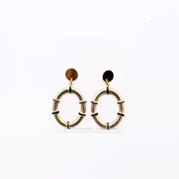 Boucles d'oreilles acier avec anneaux
