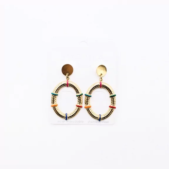 Boucles d'oreilles acier avec anneaux