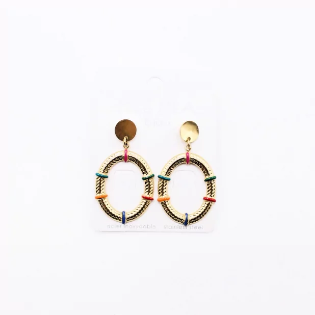 Boucles d'oreilles acier avec anneaux