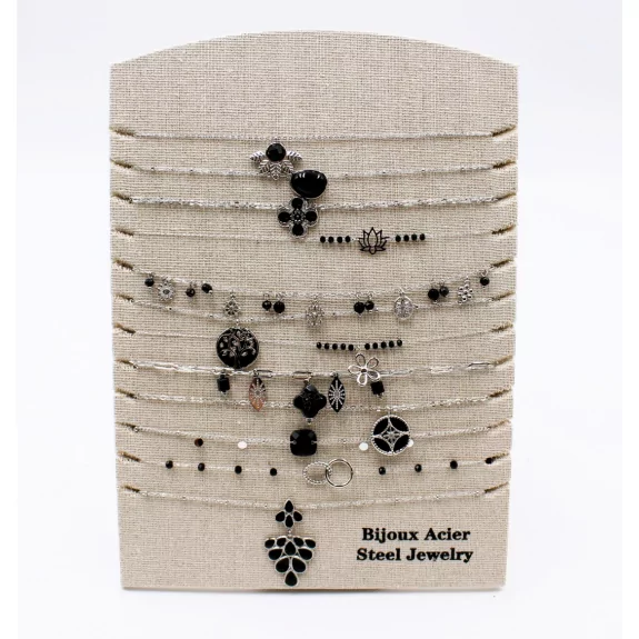 Pack 12 Colliers Acier Inoxydable - argenté noir