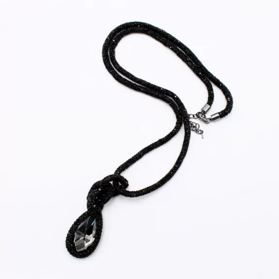 Sautoir en strass tendance fête avec cabochon