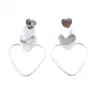 Boucles d'oreilles pendantes en acier motif cœur