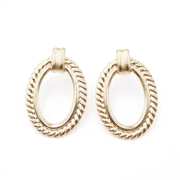 Boucles d'oreilles dorées torsadées