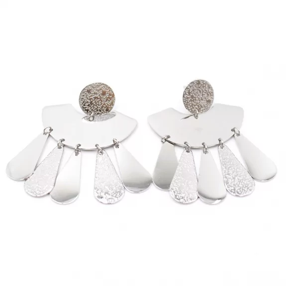 Boucle d'oreille en acier argenté