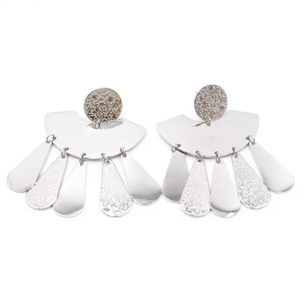 Boucle d'oreille en acier argenté