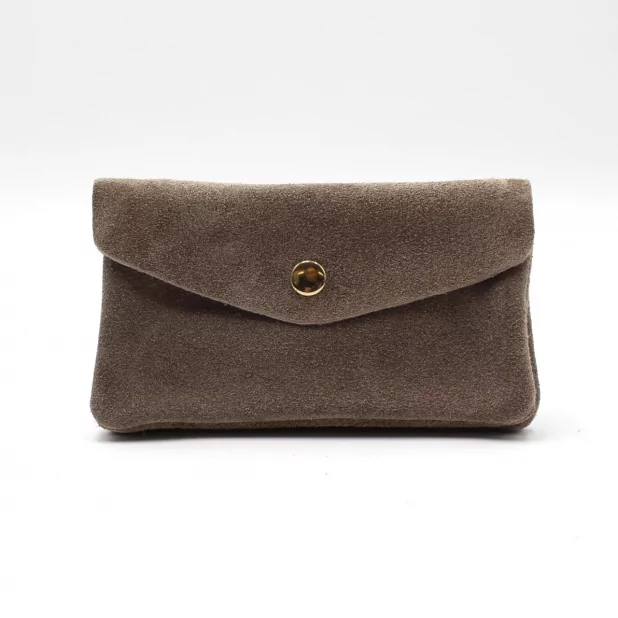 Grand porte monnaie cuir retourné