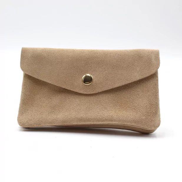 Grand porte monnaie cuir retourné